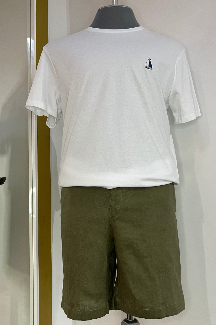Bermuda de Lino Verde Militar