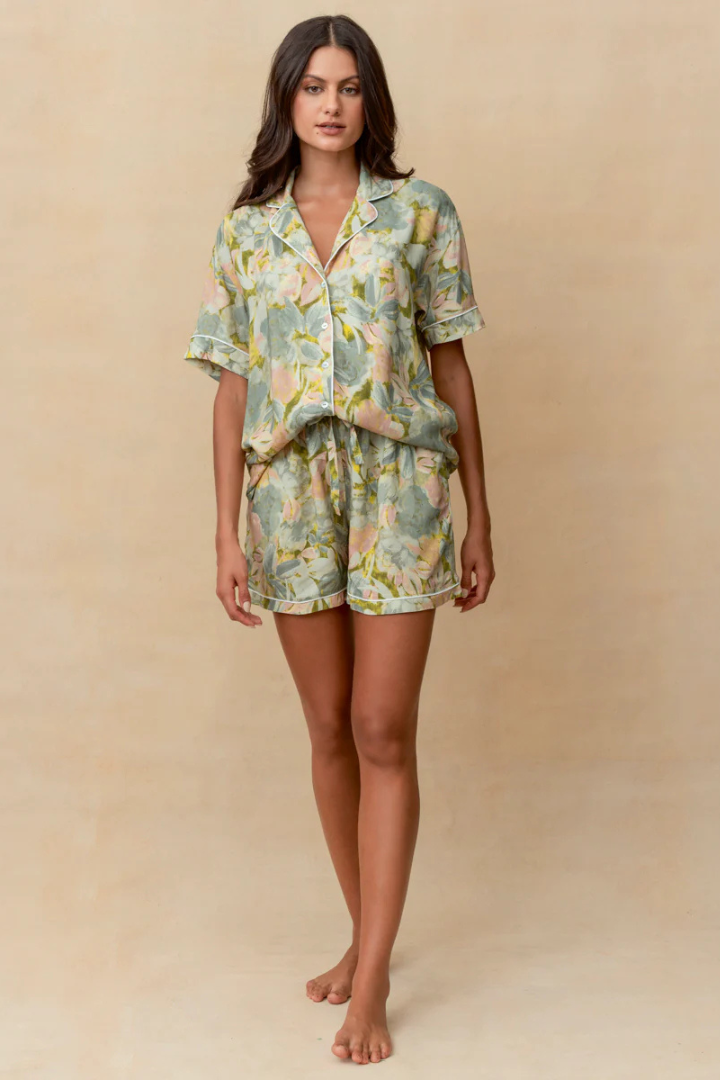 Maaji Water Flowers Slumber Short Sleeve Short Set