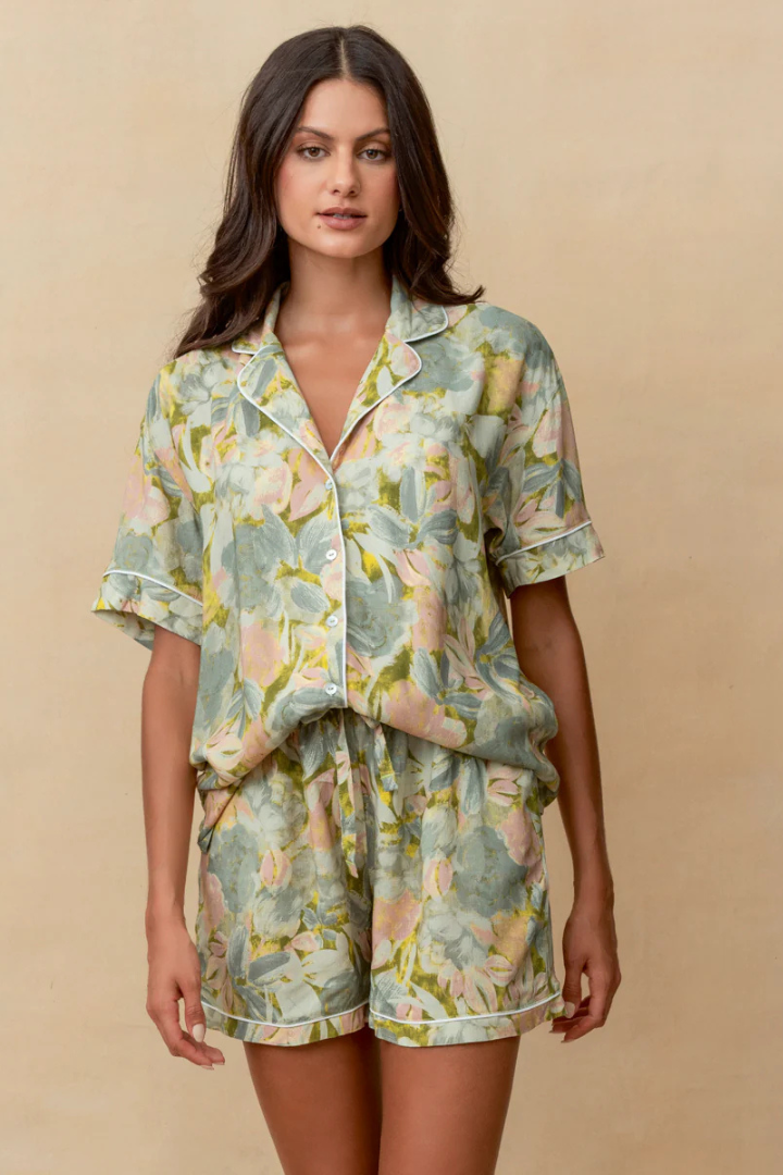 Maaji Water Flowers Slumber Short Sleeve Short Set