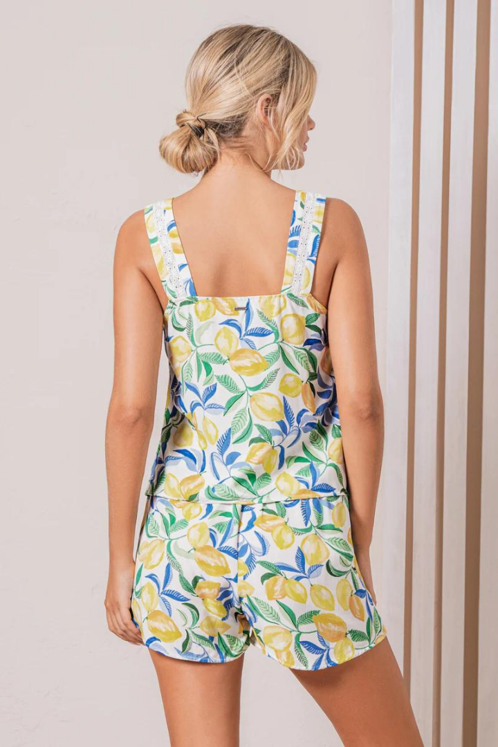 Citron Monet Toile Sleeveless Short Set