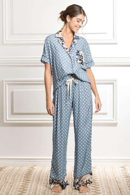 Polka Dots Kameli Sleep Pant Set
